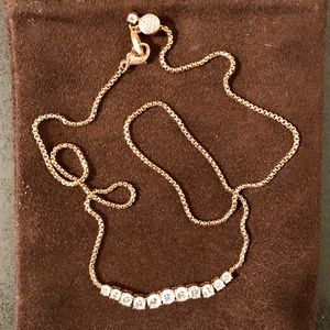 Rose gold choker w/ embellished, adjustable clasp